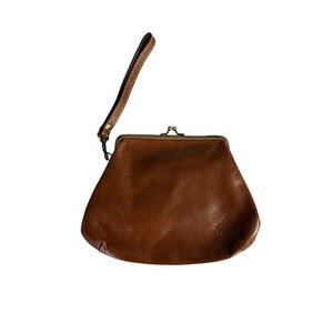 Patricia Nash Lock Clutch Savena Leather Kiss‎ Lock Wristlet Brown Clutch Wallet